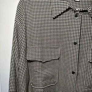 Houndstooth Button Down Shacket